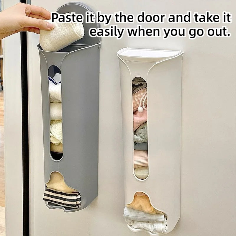 1PC Wall Hanging Garbage Bag Kitchen Accessories Storage Box Kitchen Plastic Bag Holder Organizer Bathroom Trash Bags Dispenser